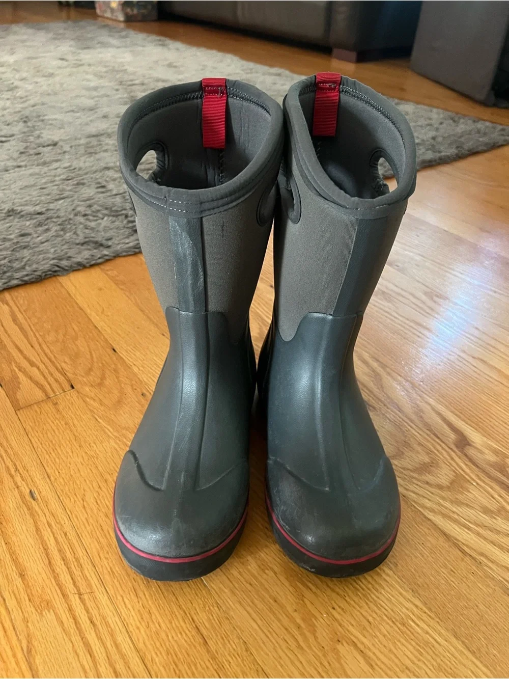 Bogs Kids Waterproof Black Rain & Snow Boots with Pink Accent